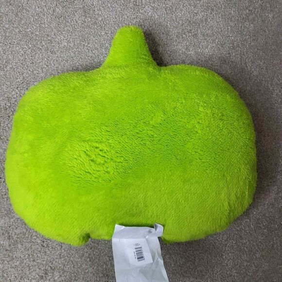 Pumpkin Shaped Faux Shearling Green Decorative Pillow Hyde And Eek Halloween - Picture 2 of 4